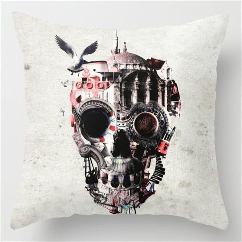 Față de pernă în talie pentru scaun de birou, în stil punk, cu craniu, pentru decorarea casei, față de pernă pentru canapea
