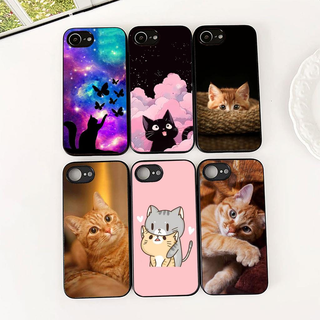 Soft Cover for Apple iPhone 17 Pro XS Max Air 6 7 8 Plus 5 + SE 2022 SE2 16E Casing Phone Case Comics Cat Meow Lovely