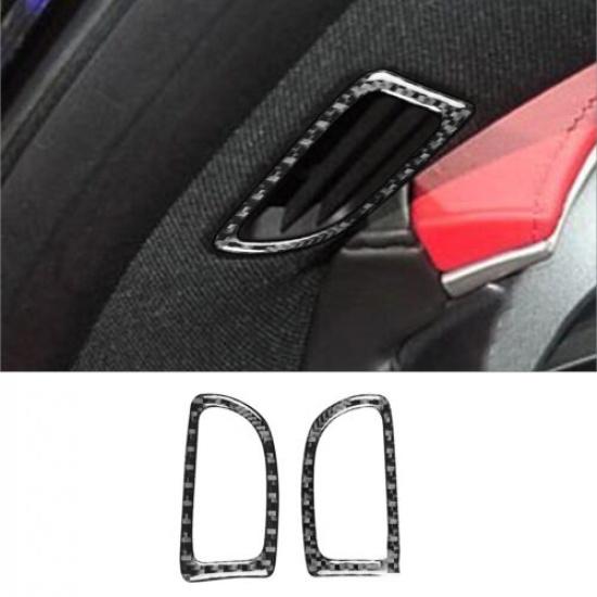2Pcs Carbon Fiber Interior Defogger Vent Cover Trim For Chevrolet Corvette C7