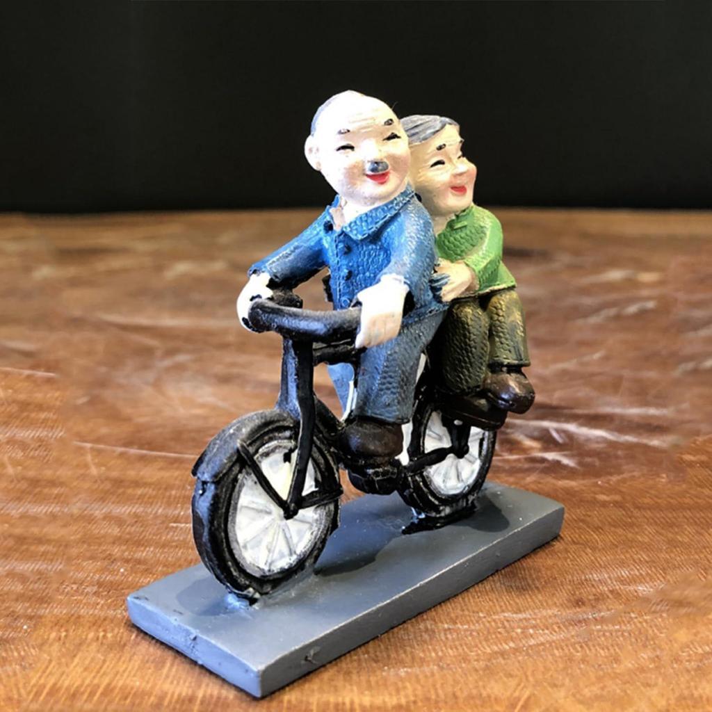 Romantic Lovely Couple Sitting On Cycle Gift for Girlfriend Boyfriend Husband Wife Miniature Statue Figurine