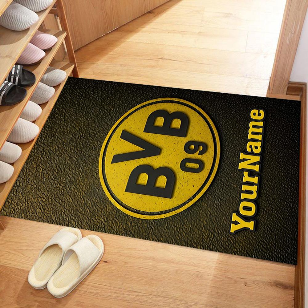 Borussia Dortmund Personalized Name Carpet Suitable for Game Room Hallway Bedrooms Playrooms Antislip Carpet Office home decor Best for Christmas