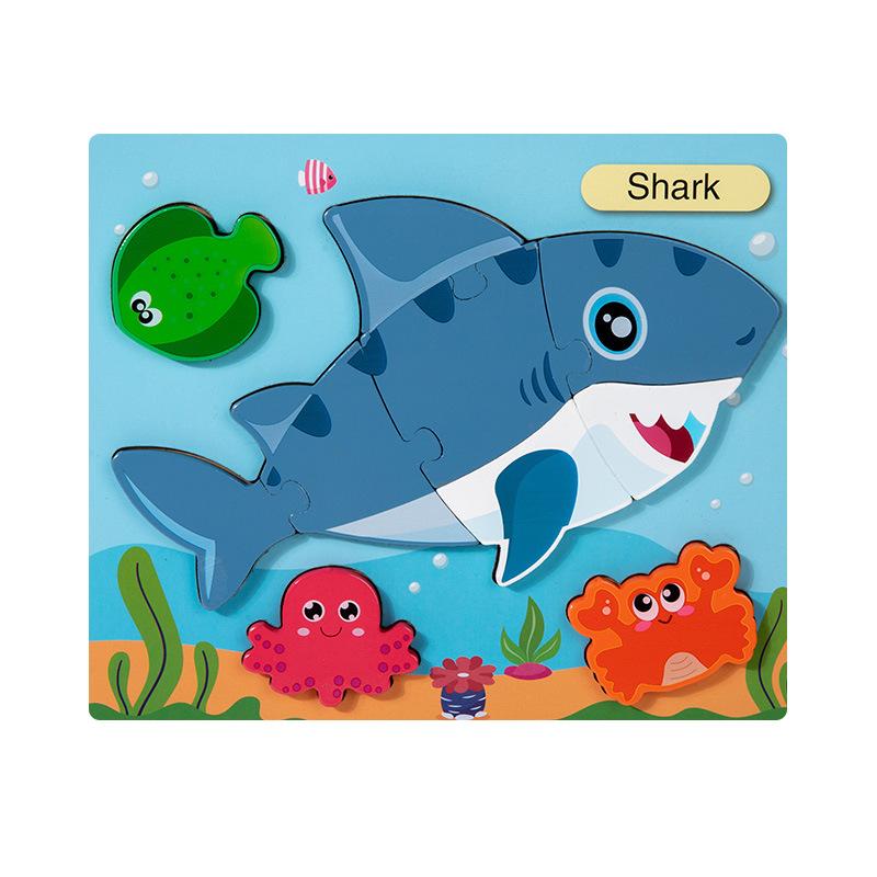 Kognitive 3D dreidimensionale Puzzle-Spielzeuge für Kinder 0-3 Jahre, frühpädagogische Lernpuzzle aus Holz