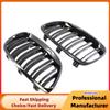 For BMW E92 E93 M3 2006 2007 2008 2009 Front Bumper Kidney Grille 1Pair Glossy Black Car Racing Grill Dual Line Sport Grille
