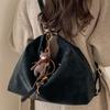 Retro suede tote bag women's new fashionable large-capacity commuting high-value fashionable casual shoulder bag bag