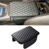 Car Armrest Box Cover Diamond Quilted Grade Leather Console Organizer Car With Side Storage Pocket Universal Vehicle Middle Console Cover, Most