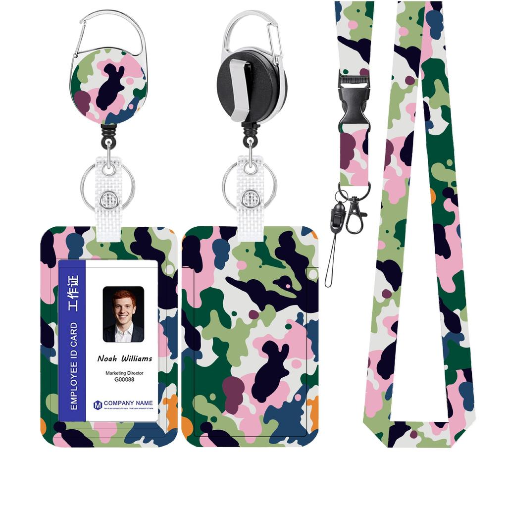 Camouflage Id Badge Holder Camouflage Retractable Clip Id Holder Camouflage Lanyard Set Lanyard And Id Card Holder