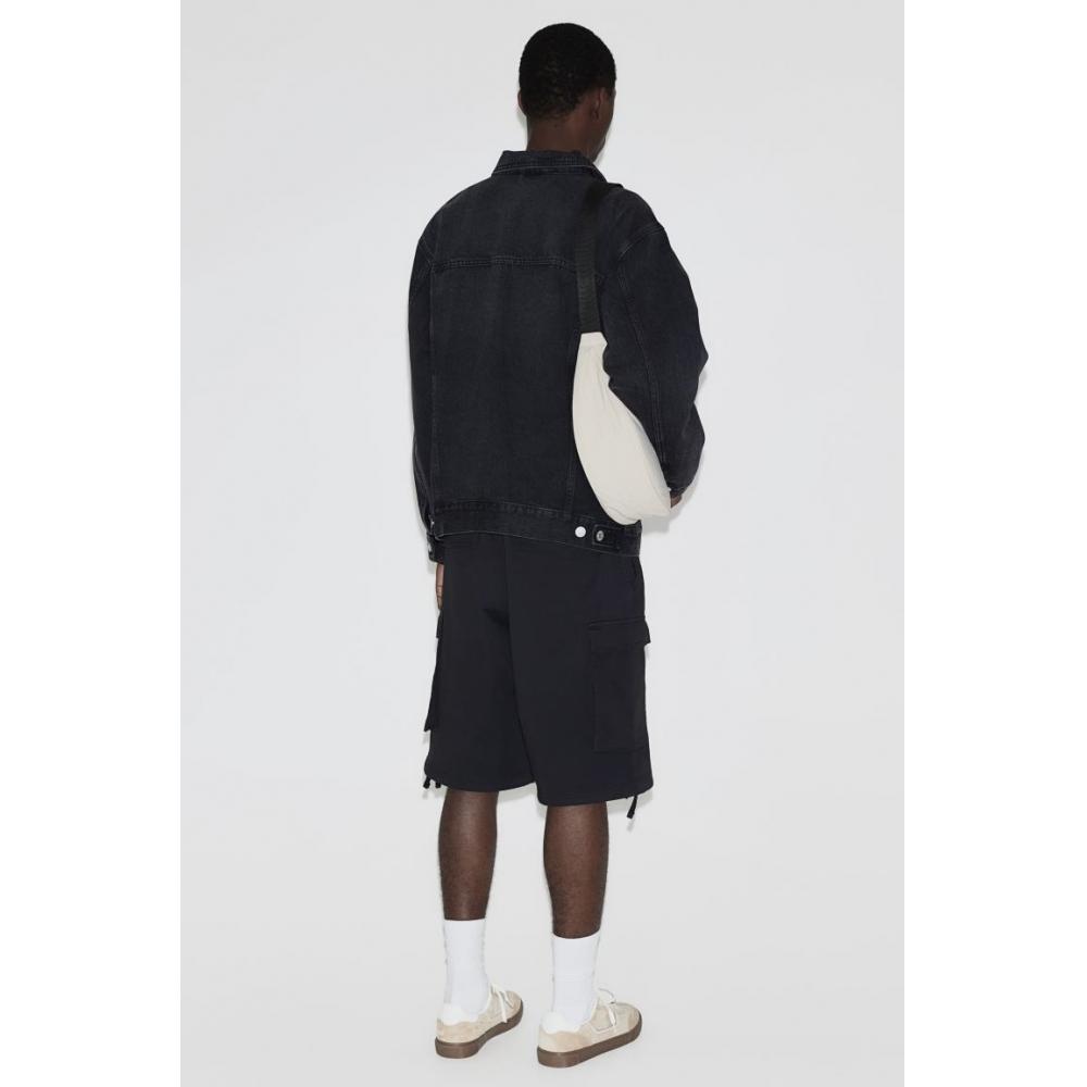 H M Loose Fit Twill Cargo sHorts Black