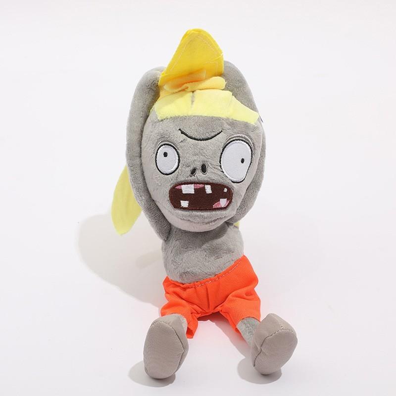Plants Vs Zombies Sports Newspaper Roadblock Iron Bucket Zombie Plush Toy Doll For Kids And Collectors