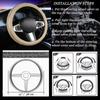 Car Steering Wheel Cover, Microfiber Leather Wheel Cover, Bright Strip Cute Steering Wheel Cover Universal 14.5-15 Inch Car Accessory, Breathable,