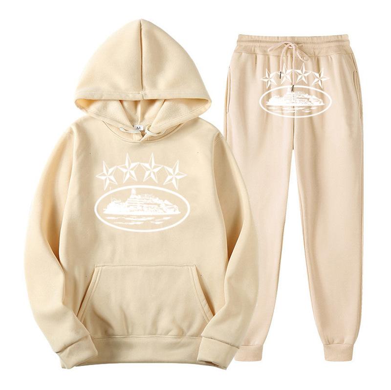 Grenzüberschreitende europäische und amerikanische Trends Pullover mit Vier-Sterne-Buchstabenaufdruck Hoodies für Herren und Damen Sweatshirt-Set mit Rundhalsausschnitt Lockeres Oberteil