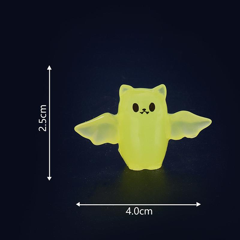 Cartoon Noctilucent Halloween Pumpkin Ghost Small Ornaments Creative Resin Crafts Creative Model DIY Home Decoration Accessories