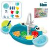 Educational Simulation Kitchen Sink Set Platic Montessori Game Toy Electric Dishwasher  Kids Toy