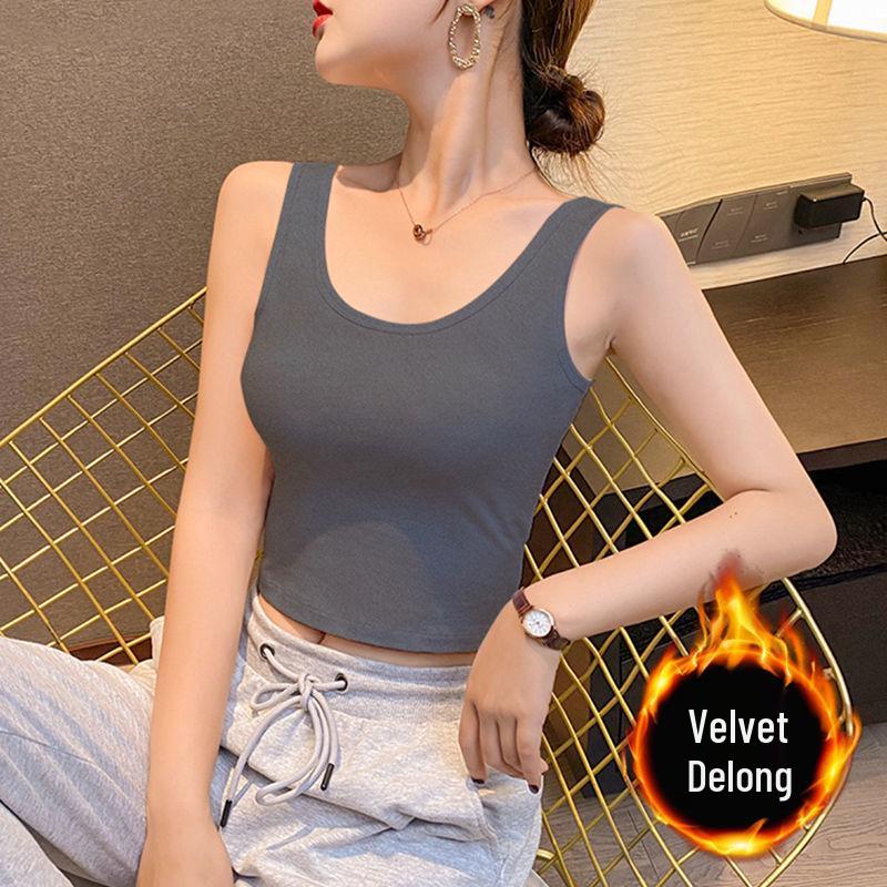 

Женский бархатный топ-майка с квадратным вырезом - Теплый, сексуальный, облегающий базовый слой с красивой спиной и дизайном ключиц из чистого хлопка. 2XL for 120-135 lbs