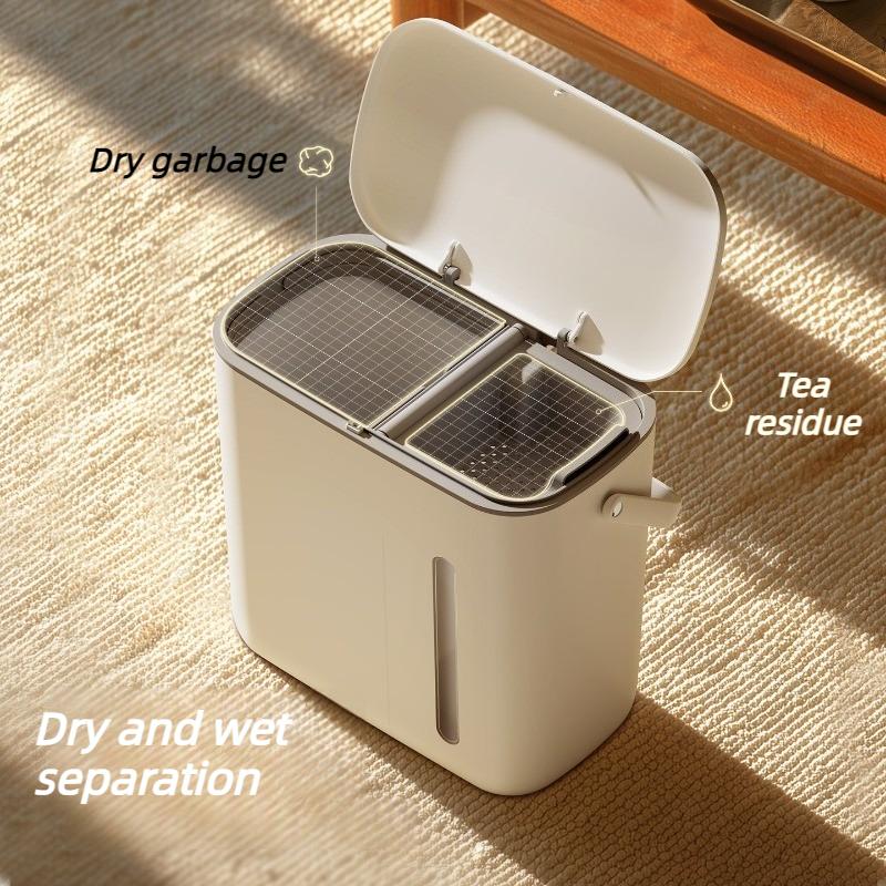 Tea Room Waste Bins Dry-wet Separation Trash Can Large Capacity Waterproof Drain Bucket Modern Kitchen Filter Garbage Can