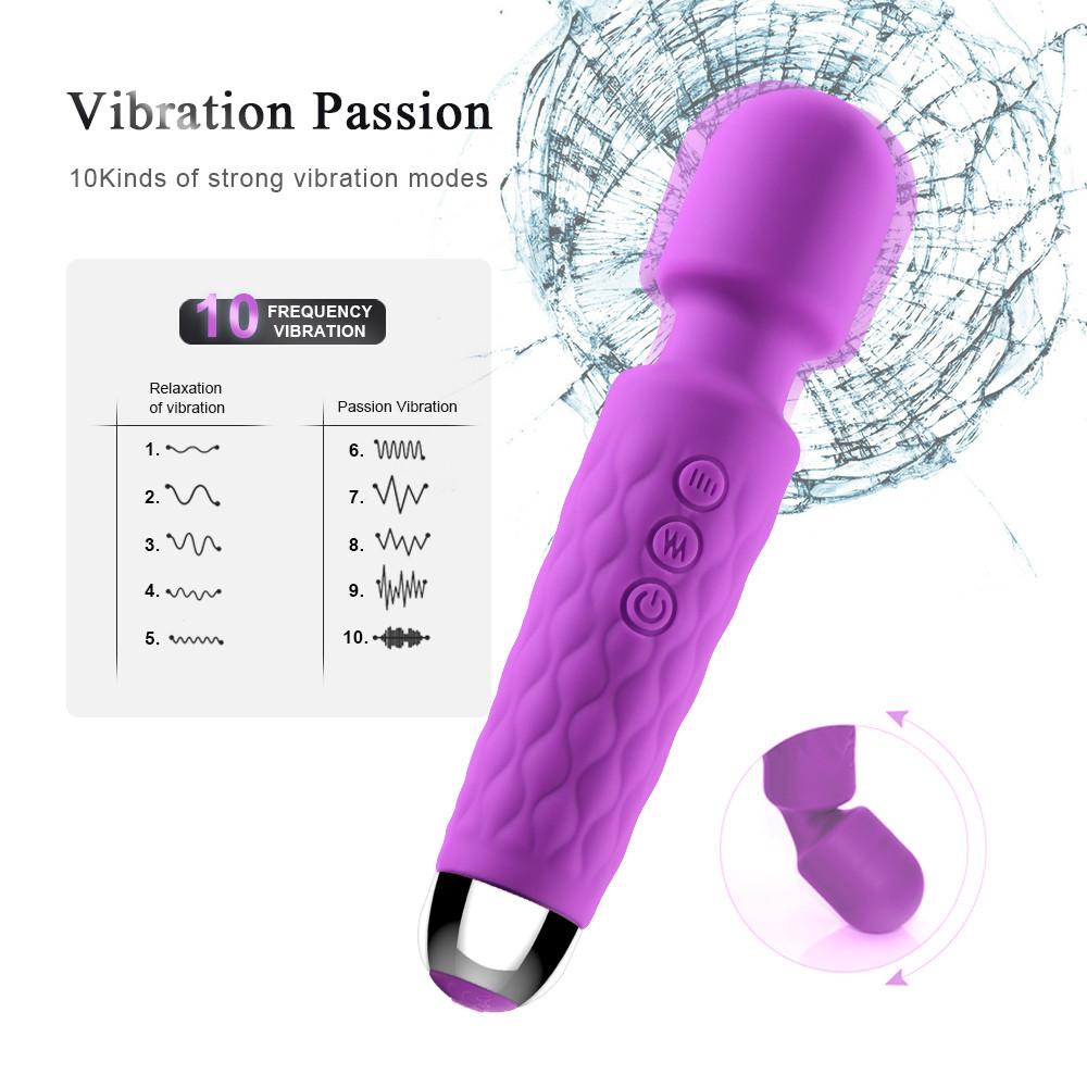 Powerful Clitoris Stimulation Adult Personal Silicone Sex Toy Magic Av Wand Massager Dildo Masturbator Vibrator For Women Female
