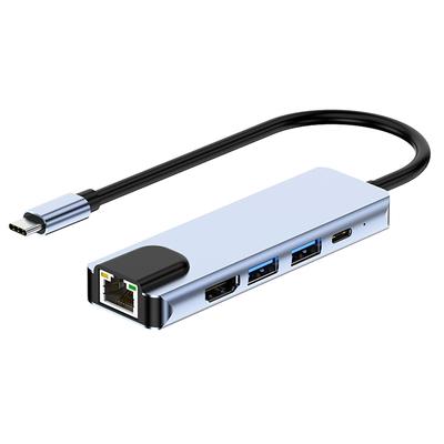 USB C Hub 5in1 Hub Bus Power 4K HDMI LAN PD Charging Docking Station Compatible with MacBook Air Notebook PC iPad Air Pro Multi Display Type-C USB-C