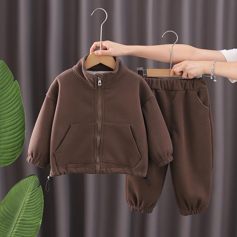 Autumn and Winter Children's Boys'  Clothing Sets Casual 2 PCS Child Sets Sport Suit for Girls Boys Clothes Coat+Pants
