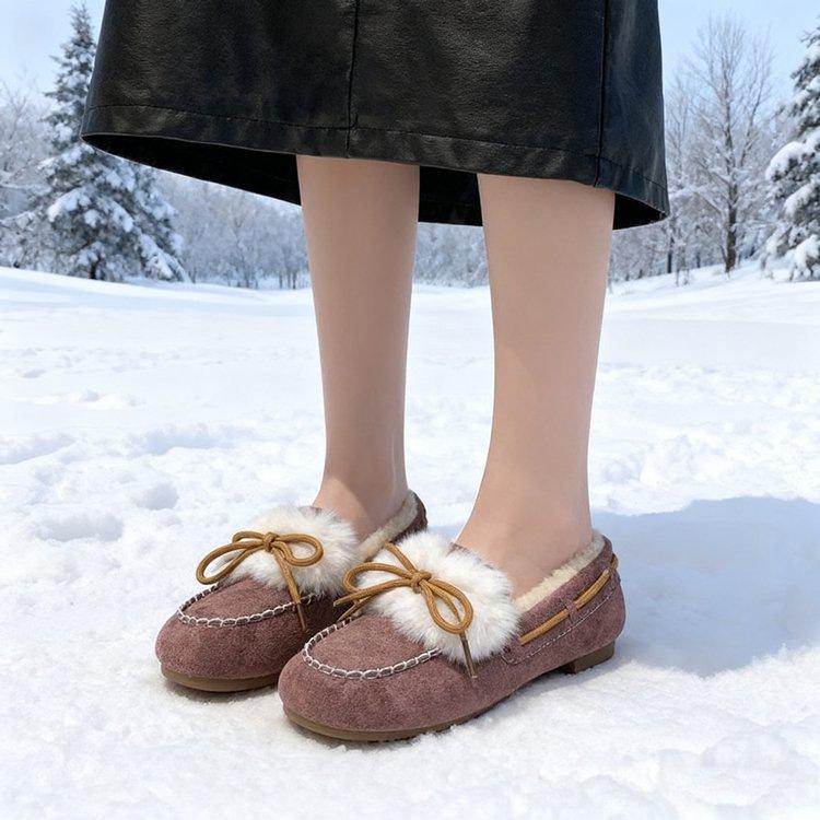 2025 winter new British style soft sole comfortable Doudou shoes Internet celebrity popular Mao Mao shoes women's velvet versatile cotton shoes