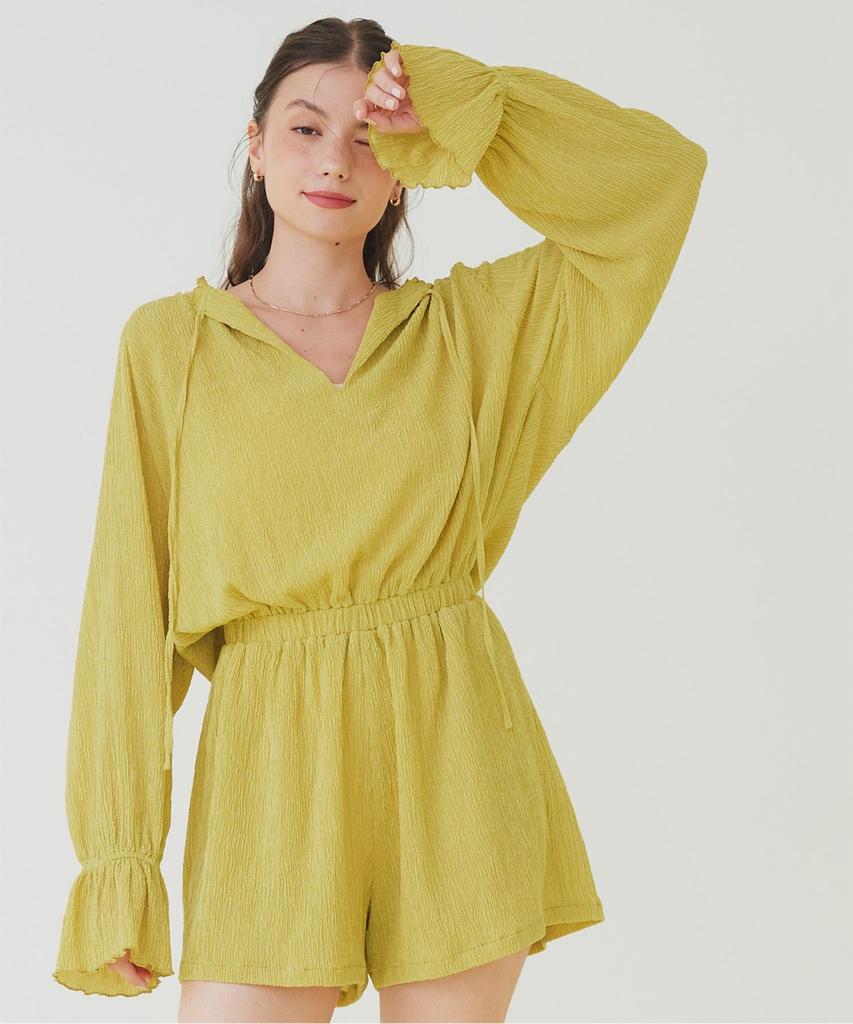 Ärmelloser lockerer Jumpsuit/Rash Guard DFXM0560 für Damen, Limette, Größe L