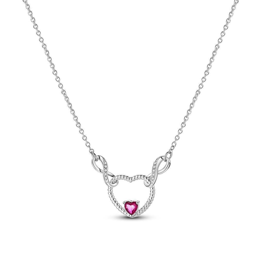 925 Silver Pendant Necklace Heart Star Charm Basic Chain Original Jewelry For Woman