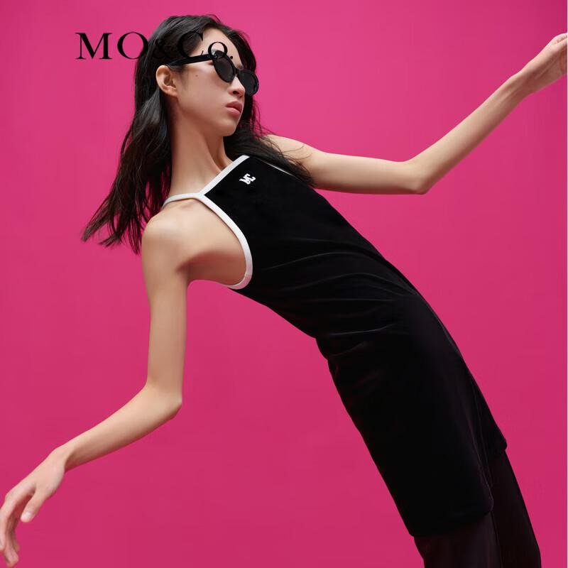 MO&Co. Embroidered Velvet Cami Dress