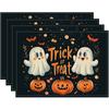 4/6 Stück Set Halloween Kürbis Geist Süßigkeiten Muster Tischsets, Saisonale Tägliche Feiertagsdekorationen Geeignet für Zuhause Küche Esszimmer Party Innenbereich