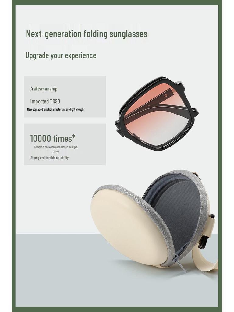 TRP20330 Banana 5th Gen Foldable Polarized Large Frame Blush Sunglasses with UV Protection