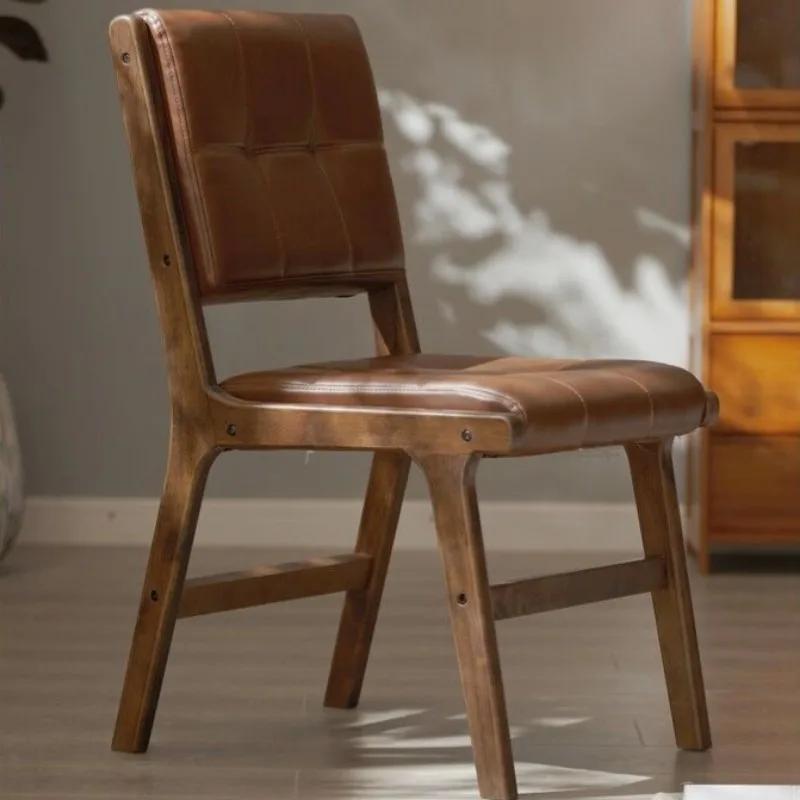 Solid wood modern Nordic style minimalist dining chair, home backrest leisure chair
