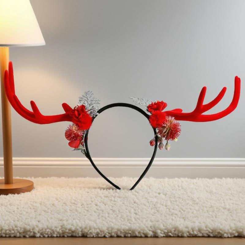 1PC 2025 Christmas Headwear ,Halloween,Christmas Red, Big Antlers Headband, Creative Decorations