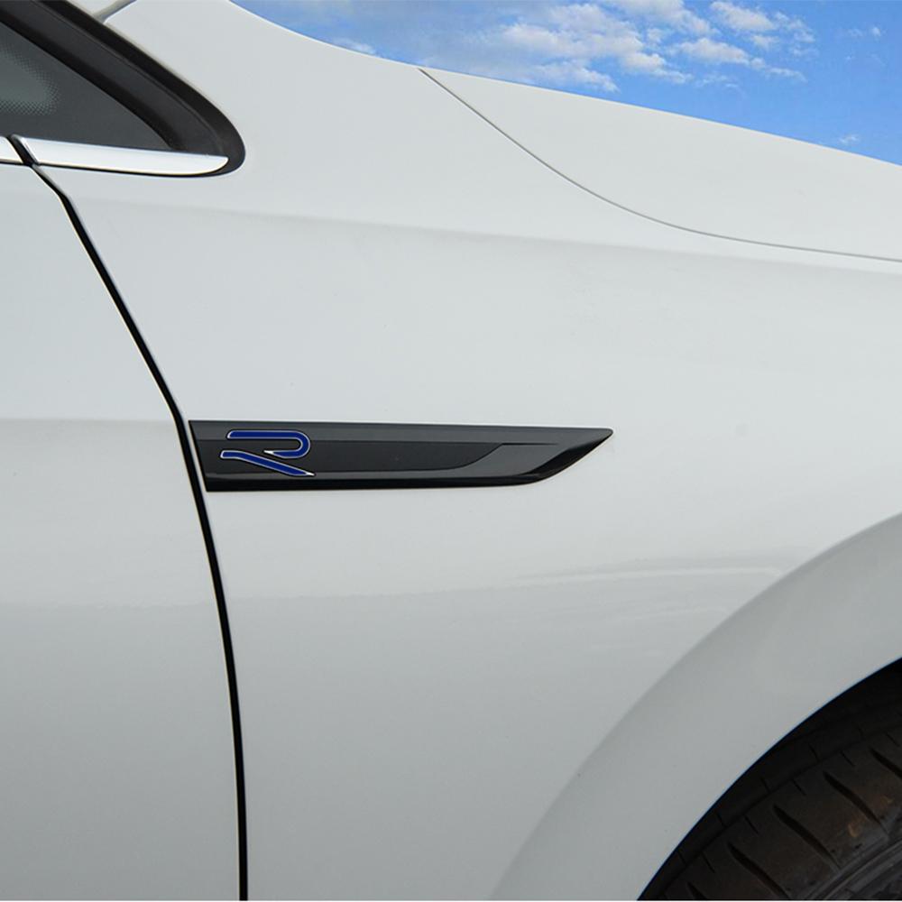 For Volkswagen VW R Line GTI Golf 5 7 Caddy Passat b6 Polo Tiguan 2Pcs ABS Logo Car Wing Right & Left Side Badge Fender Sticker QO9