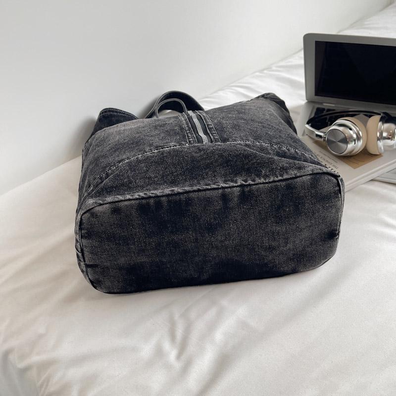 Jeanstasche Damen Tasche Große Kapazität Retro Kontrast Tragetasche Schulter Crossbody Tasche