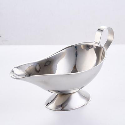Edelstahl Soßenbecher Mehrere Größen Silberne Soßenkännchen Multifunktional Schiff Form Salatdressing Kännchen Restaurantgebrauch