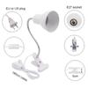 Desk Lamp with Clamp Base and Adjustable Gooseneck, EU US Plug In Clip Lamp for Bed/Cupboard Dorm Room Reading Lamp, Pink