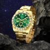 Mode Herren Edelstahl Uhren Luxus Gold Quarz Armbanduhr Kalender Uhr Männer Business Casual Uhr Armband