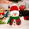 Christmas Plush Snowman Doll Tabletop Decoration Lighted Small Snowman Ornament for Winter Home Kitchen Mantel