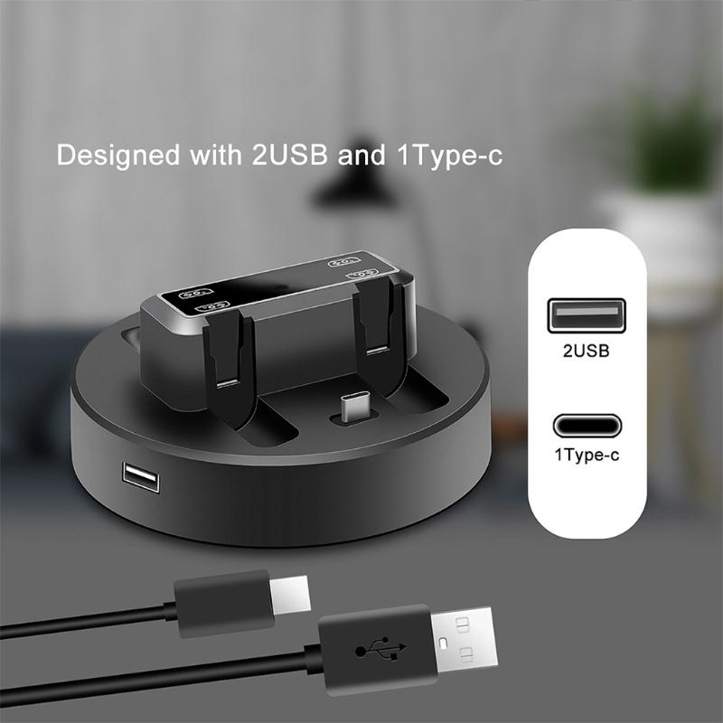 Charging Holder for Switch Joy Con Series & Pro Controller Equipped with Micro USB Cable and Type-C Port