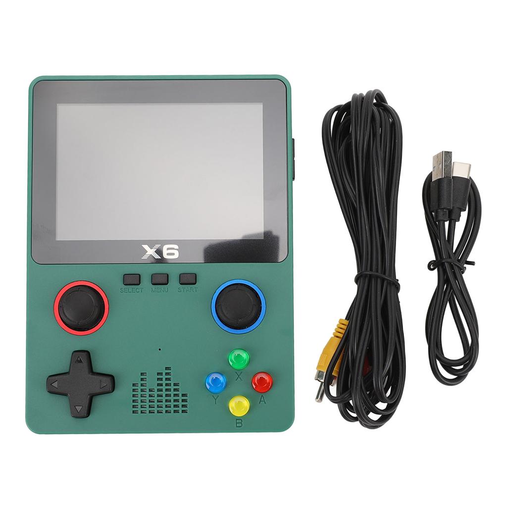 Handheld Retro Game Console with 32G Small Memory Card HD Dual Rocker for Adults Gaming Green