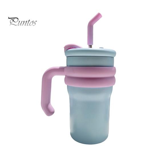 

500 мл/700 мл термокружка из нержавеющей стали для двух напитков с ручкой и соломинкой портативная герметичная дорожная кружка для мальчиков и девочек 500ML светло-синий