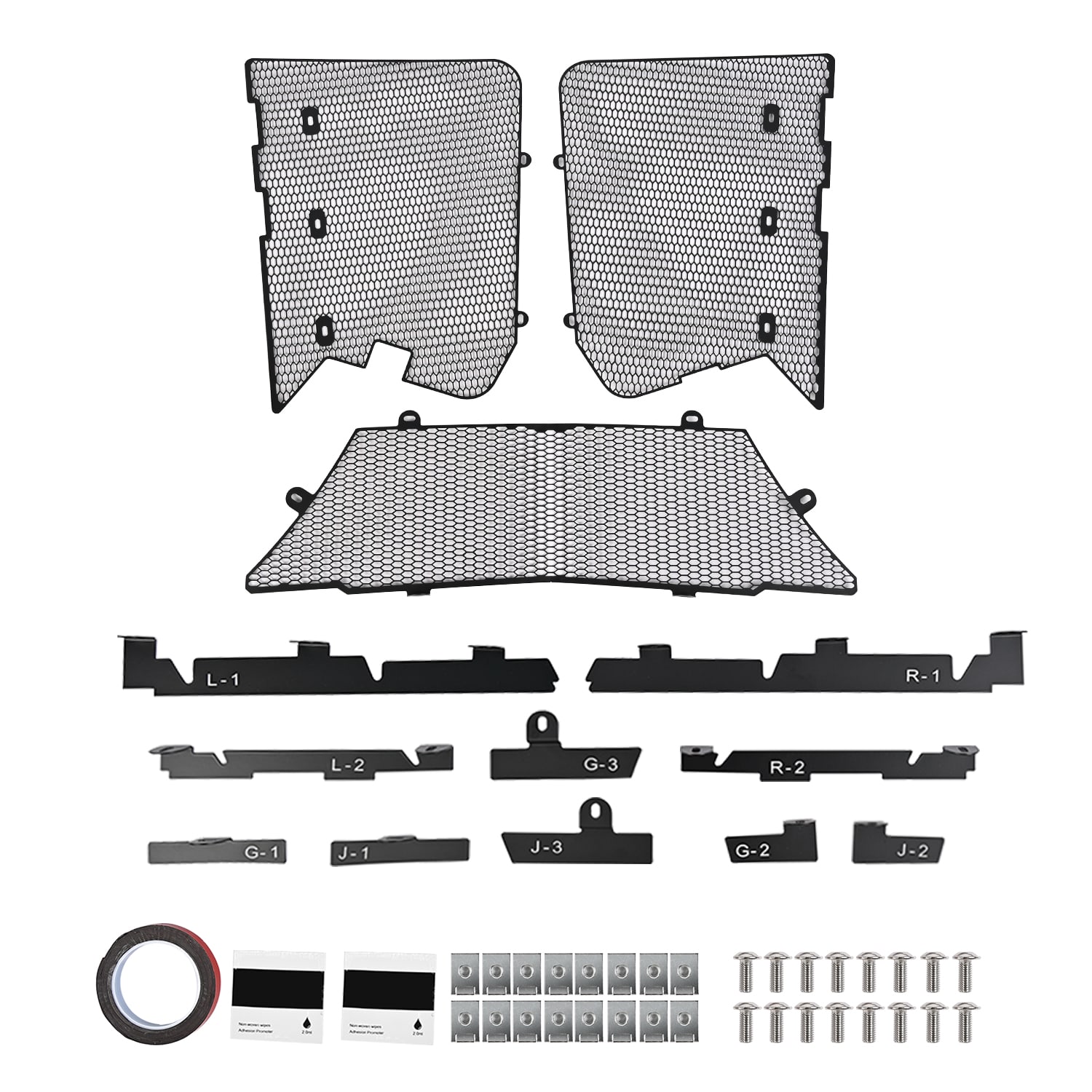 

3pcs Radiators Grille with Accessories Front Intake Grille Guard Screens Protective for Corvette C8 Z06 E-RAY 2024 2025 чёрный