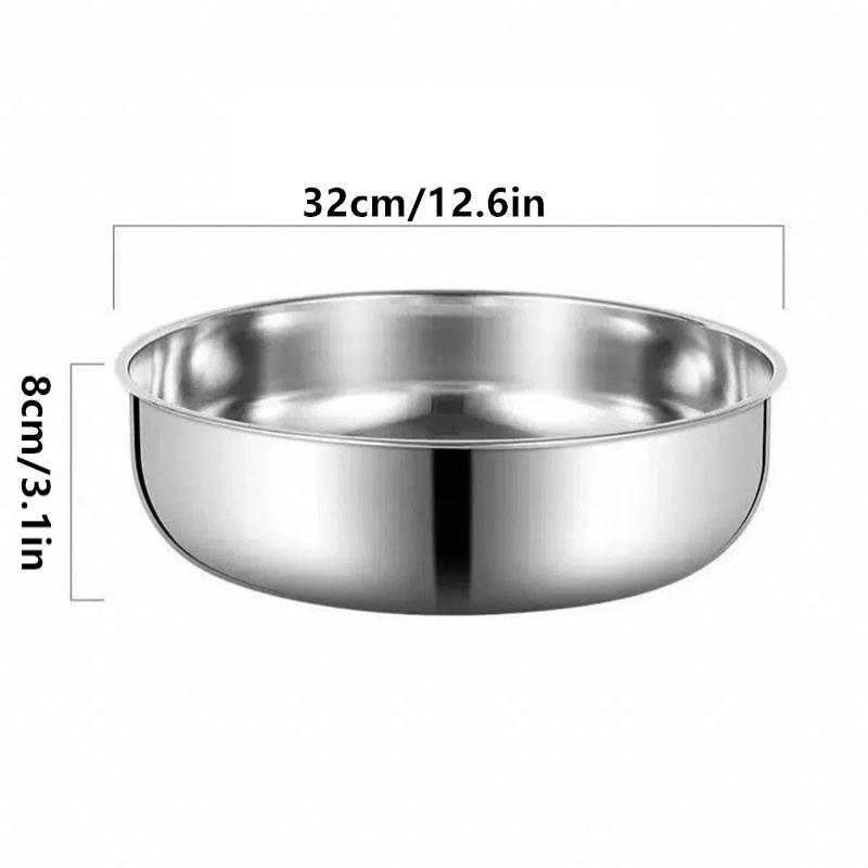 Golden Silver Stainless Steel Round Kitchen Cooking And Baking Kneading Bowl Rust-Resistant For Kneading Dough Serving Noodles