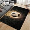 Flaming Soccer Ball Pattern Rug Suitable for use as an anti-slip game mat for living room and bedroom sofas