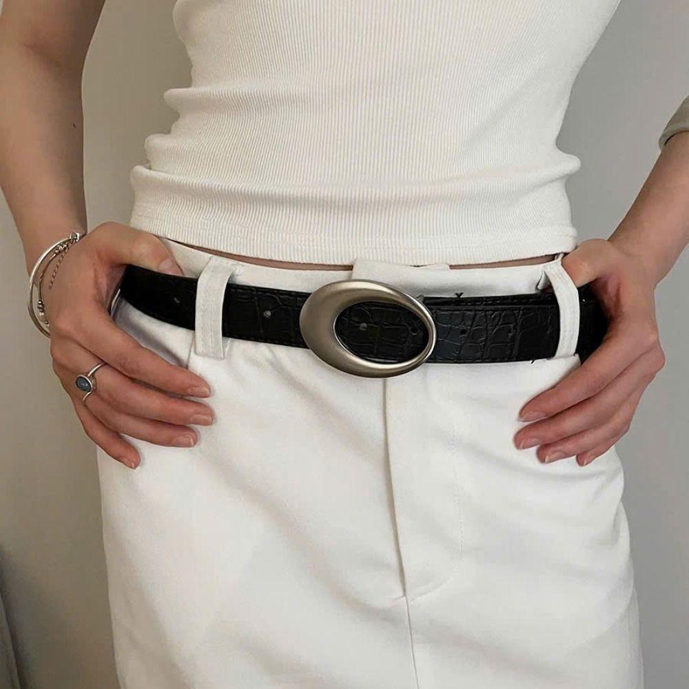 Harajuku Retro Y2k Belt Korean Style Jeans Waistband Pu Leather Waistband  Clothing Accessories