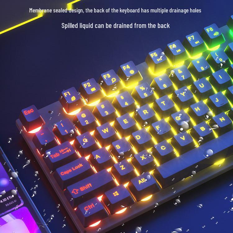 Silent E-sports Mechanical Feel Wired Keyboard and Mouse Set for Gaming and Typing