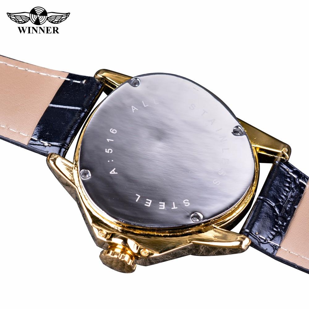 WINNER Steampunk – montre-bracelet mécanique automatique pour hommes, Triangle, squelette doré, mouvement mystérieux, marque de luxe