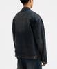 Underoff Washed Crop Denim Biker Jacket Black