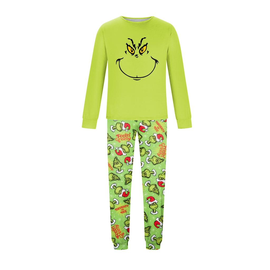 Christmas Print Cute Family Set Pajamas, Home Clothes, Family Set Long Sleeve Top Pants Set
