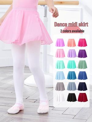 Gonna da ballo elasticizzata in chiffon per bambina – Abbigliamento leggero per la pratica