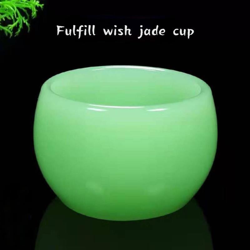 Emerald Teacup Wine Glass Kung Fu Tea Set Health High-end Jade Natural Jade Set Jadeware Chinese Style Tea