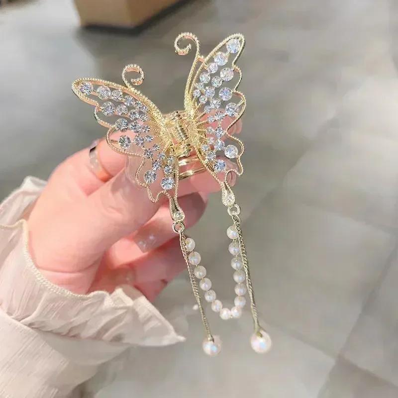 Fashion Metal openwork Hair Claw Butterfly Hair Clips for Women Girl Elegant Ponytail Claw Clip Vintage Hairpin Hair Accessories