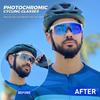 Lunettes de soleil Kapvoe Gold Photochromiques pour Cyclisme Homme Lunettes Mode Vélo de Montagne Vitesse Lunettes Cool Lunettes de Vue Sport VTT Vélo